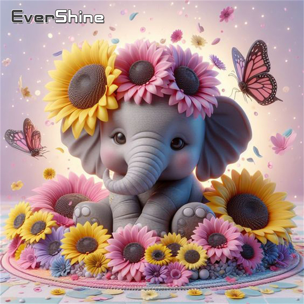Embroidery Embellishments - Evershine Elephant Diamond Painting Animal Cross