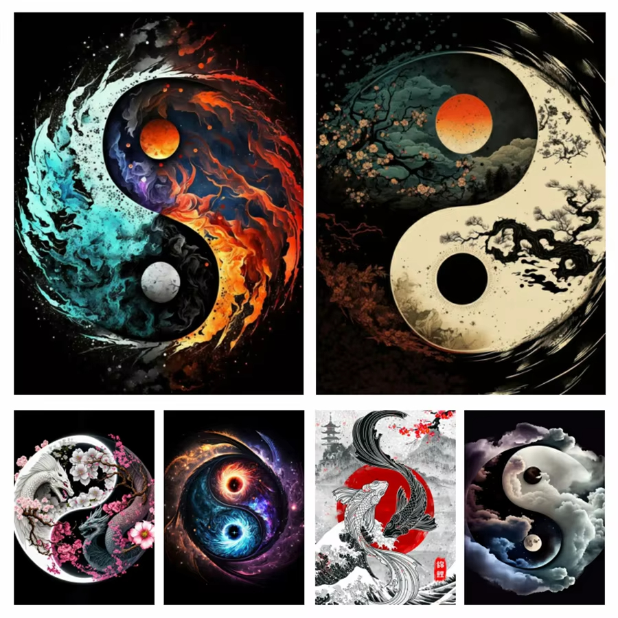 Embroidery Embellishments - 1PC frameless Yin Yang Tree 5D