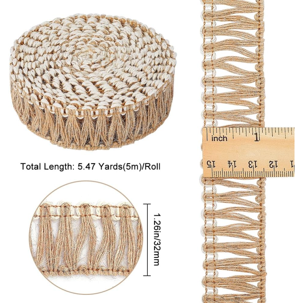 5 Meters Burlap Fringe Tassel  - огляд і ціна Fringe Ribbon Sewing