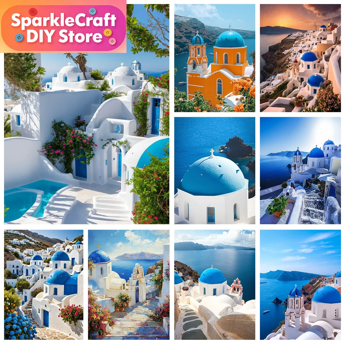 1pc frameless Aegean Sea Blue  - огляд і ціна Embroidery Embellishments
